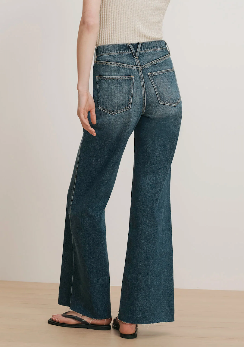 Taylor Crossover-Waistband Wide-Leg Jean - City Lights