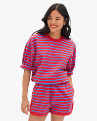 Le Jogging Short - Red/Bright Cobalt Stripes