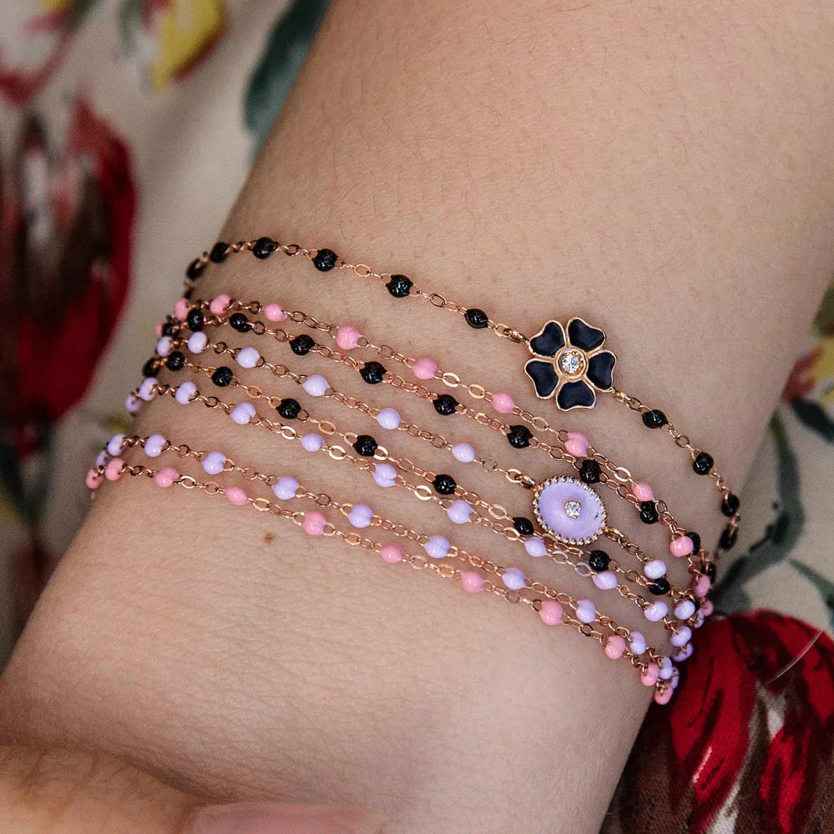 6.7" Classic Gigi Bracelet - Lilac + Yellow Gold