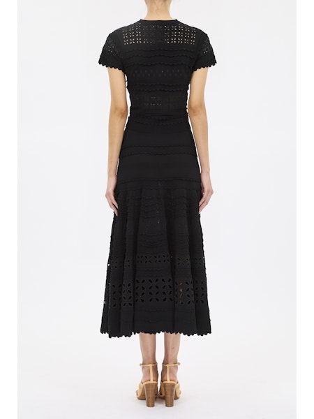 Abriana Eyelet Knit Cardigan - Noir