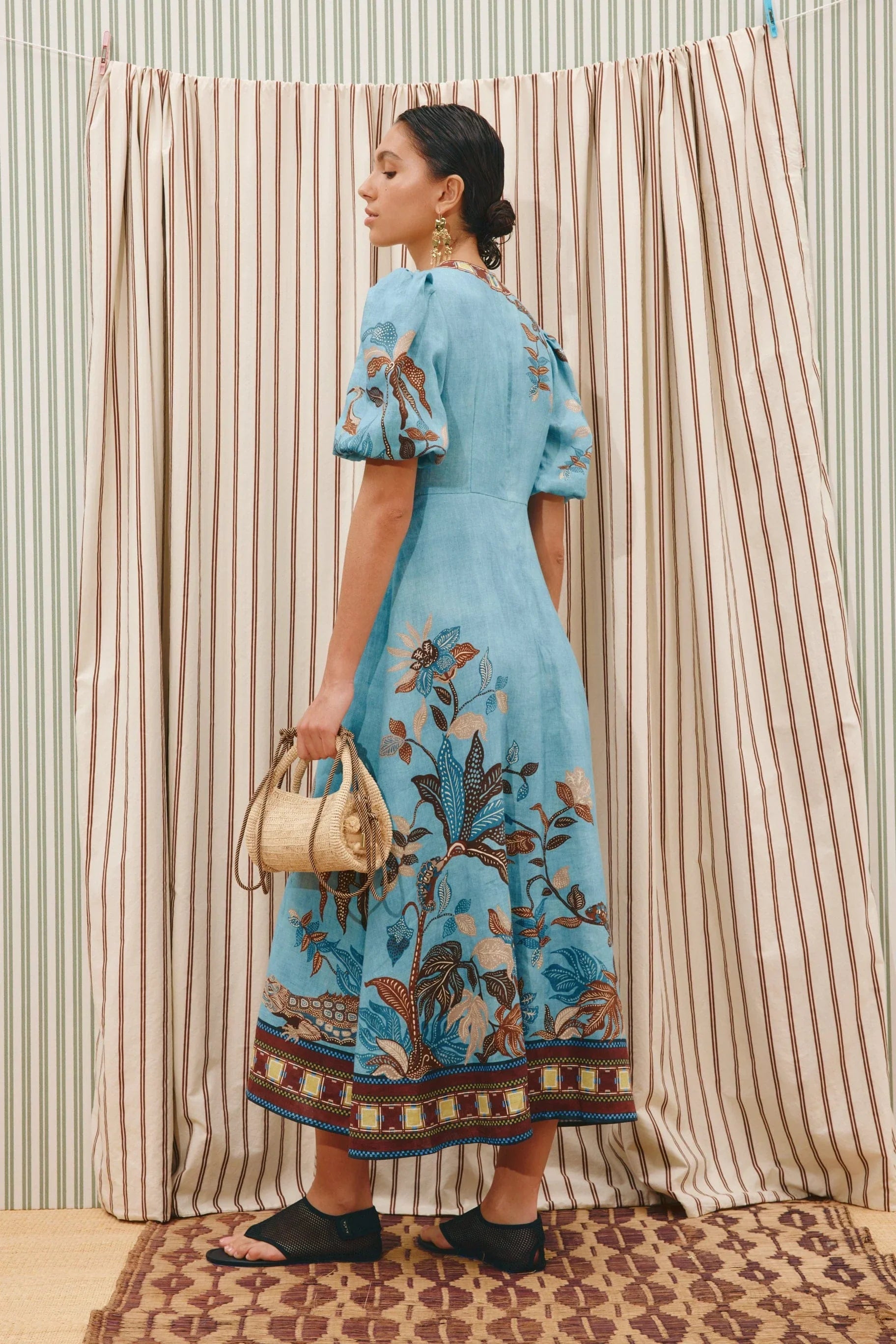 Georgie Midi Dress - Blue Multi
