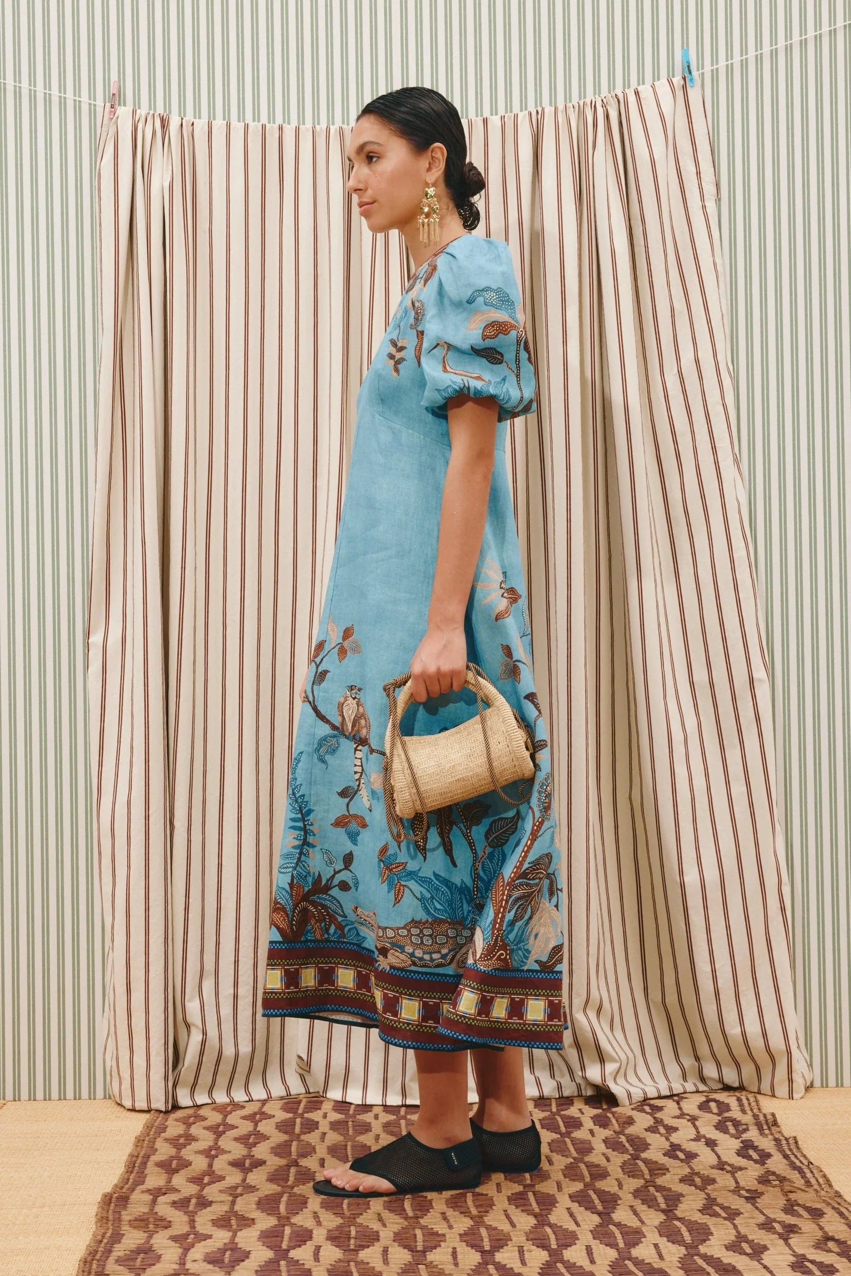 Georgie Midi Dress - Blue Multi