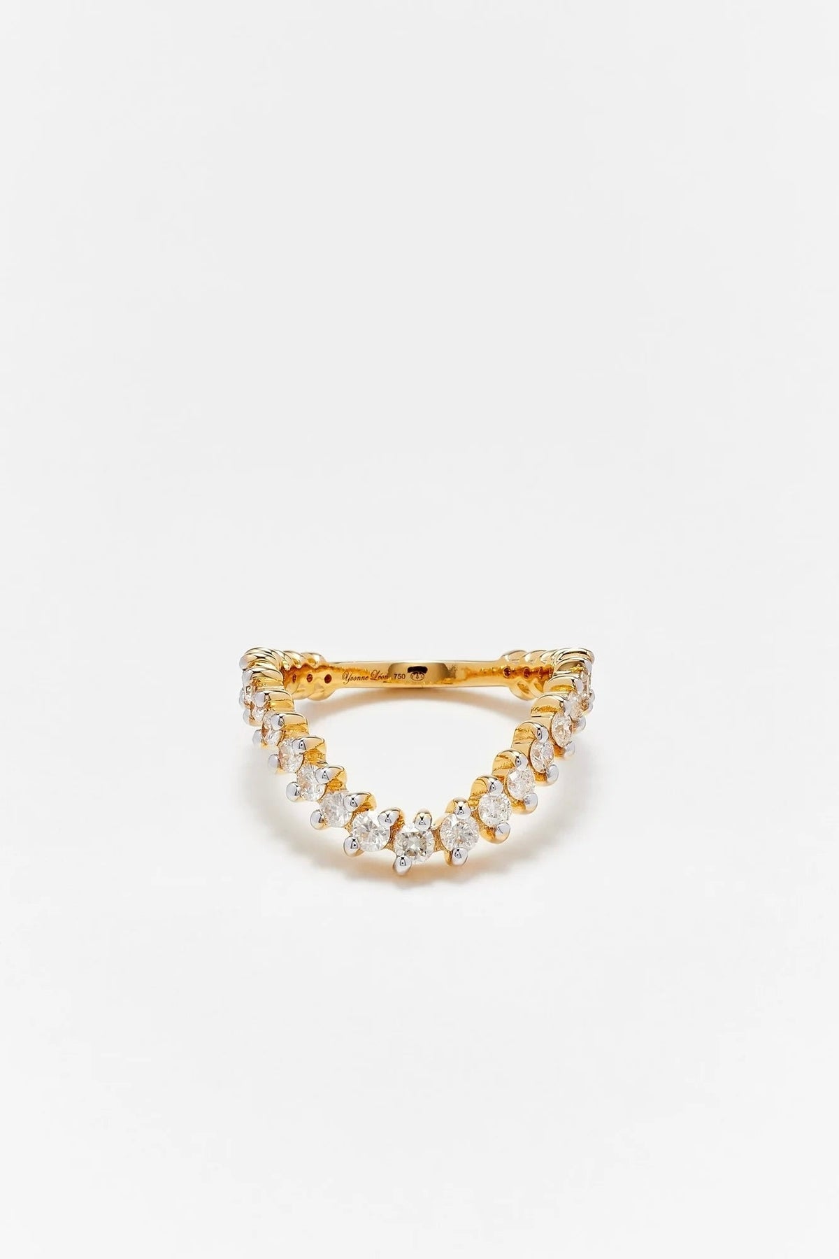 Alliance Vague Diamants - Or Jaune - Size 4-1/2
