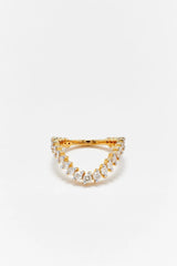 Alliance Vague Diamants - Or Jaune - Size 4-1/2