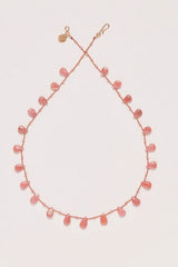 Cheremoya Drops & Beads Necklace - Rhodochrosite