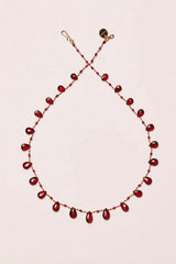 Elston Drops & Beads Necklace - Red Garnet