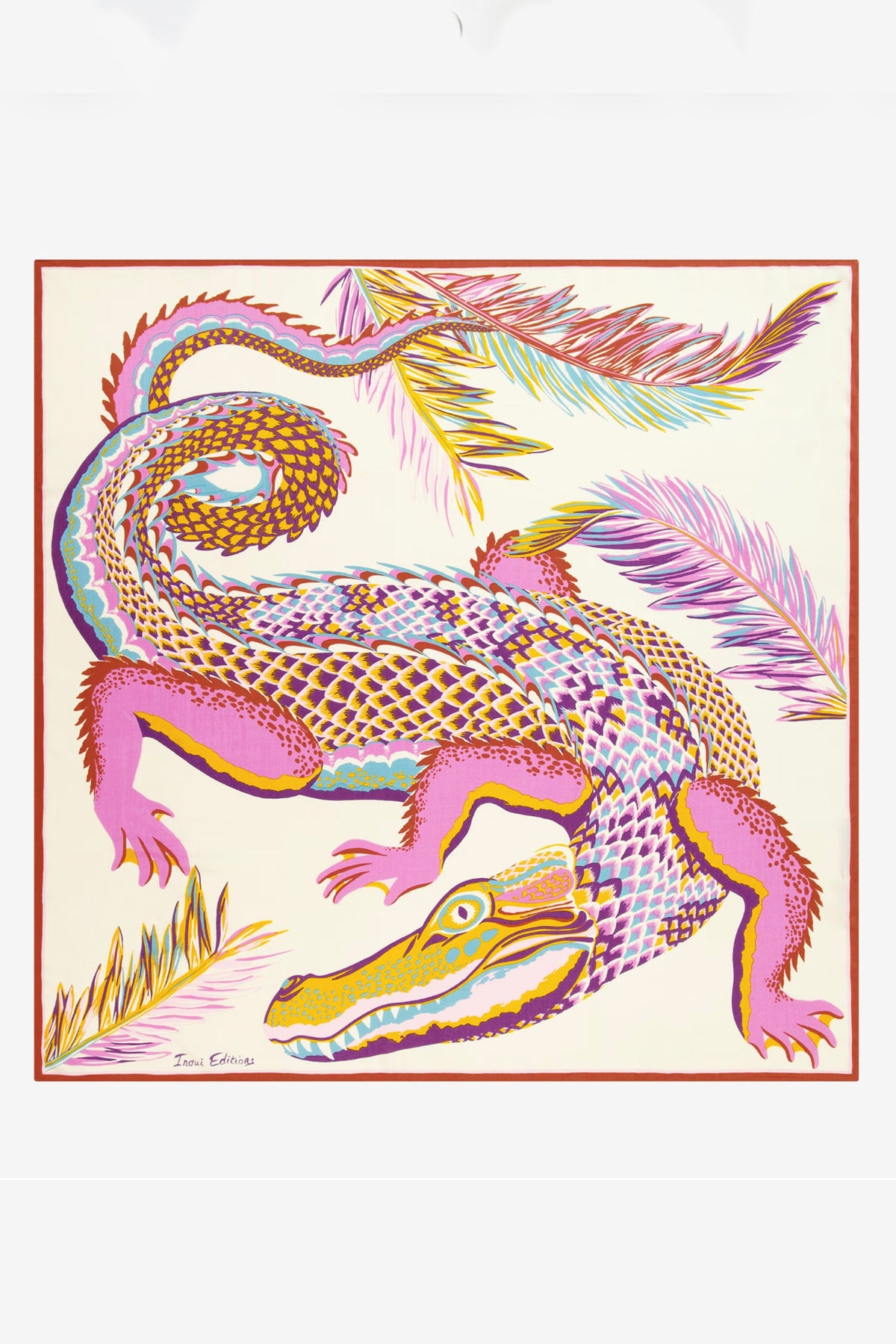 Square 100 - Croco - White