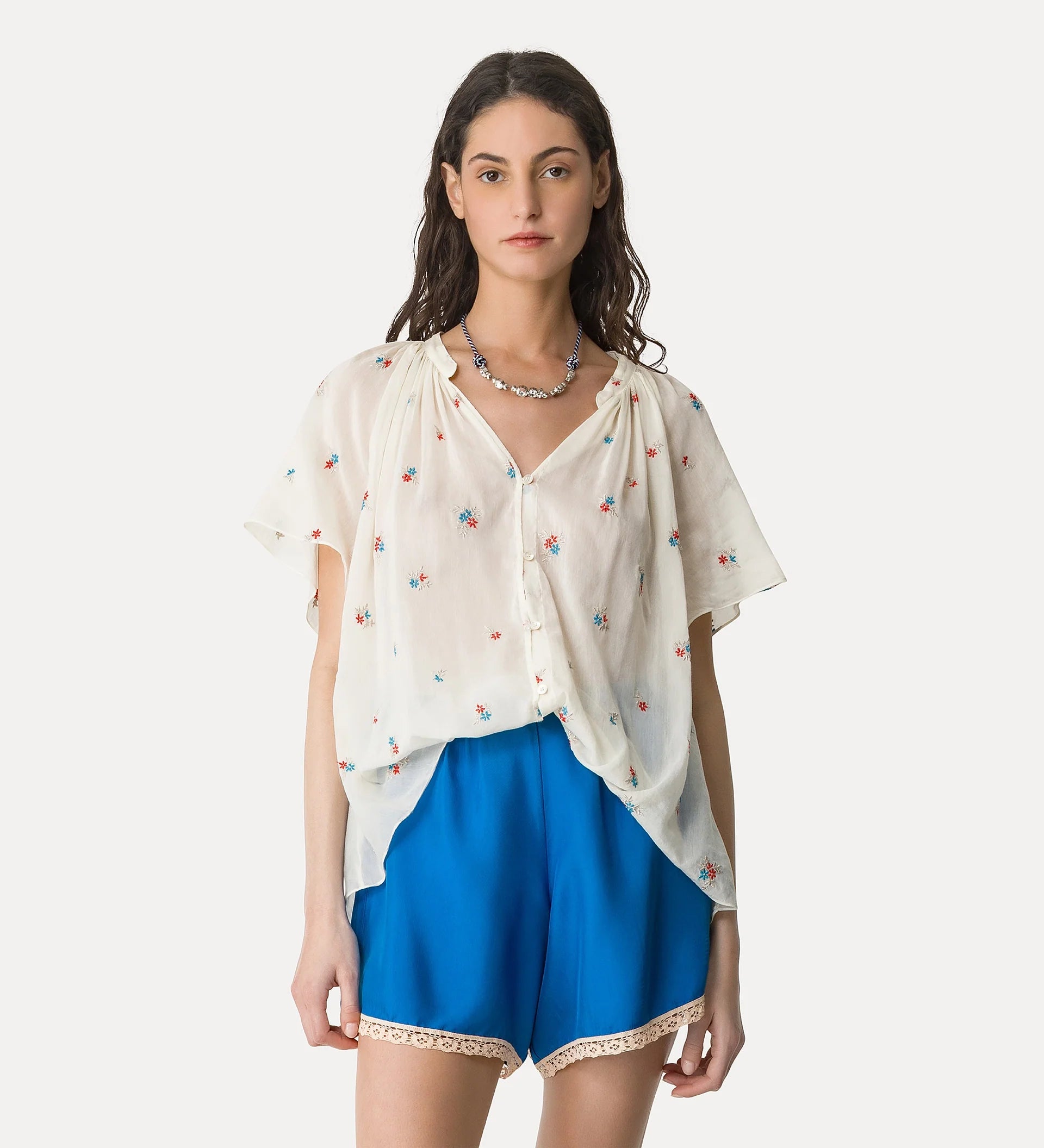 14876_MY Shirt - Bohemian Shirt with “Petites Fleurs” Embroidery - Ivory