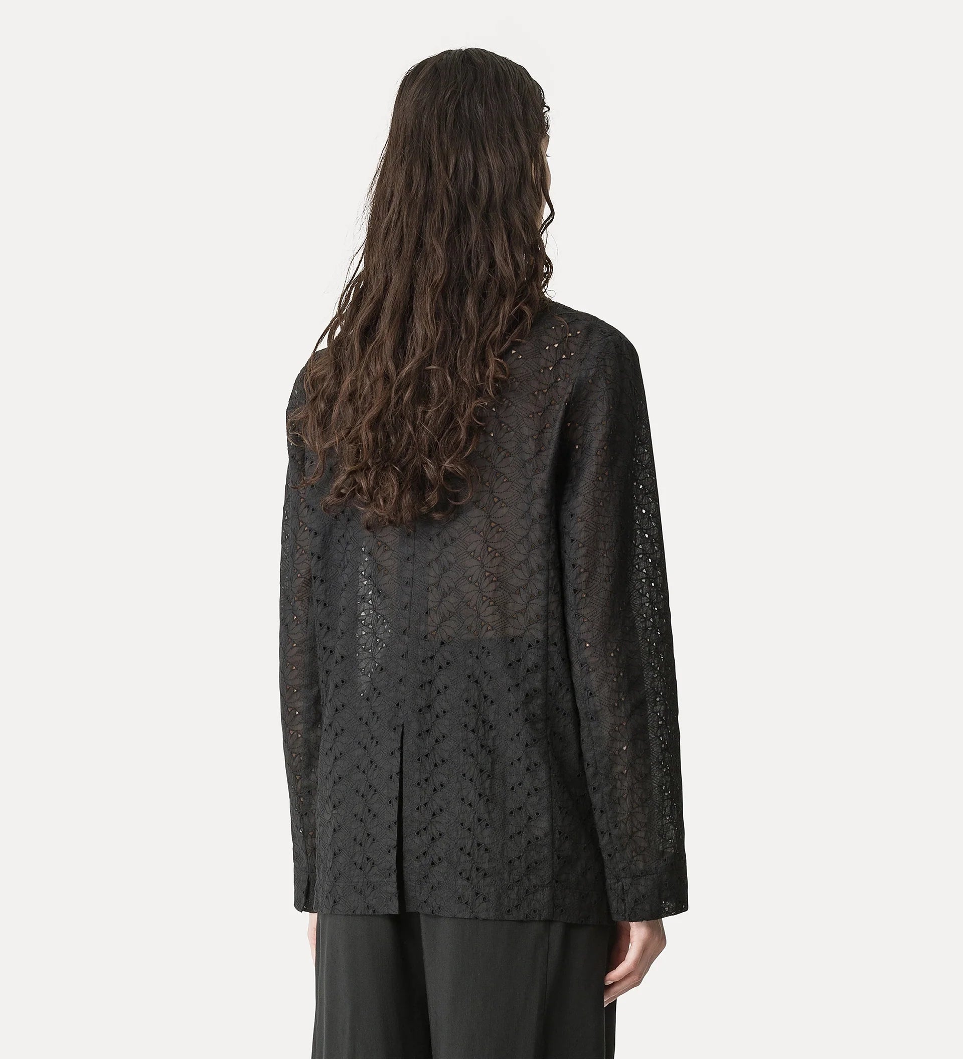 14877_My Jacket - Muslin jacket with “broderie anglaise” embroidery - Noir