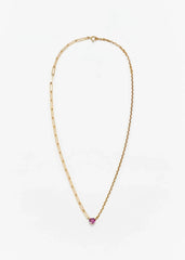 Maxi Collier Solitaire Coeur - Rose Or Jaune