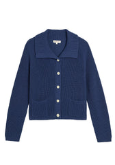 Morgan Cotton-Linen Cardigan - Indigo