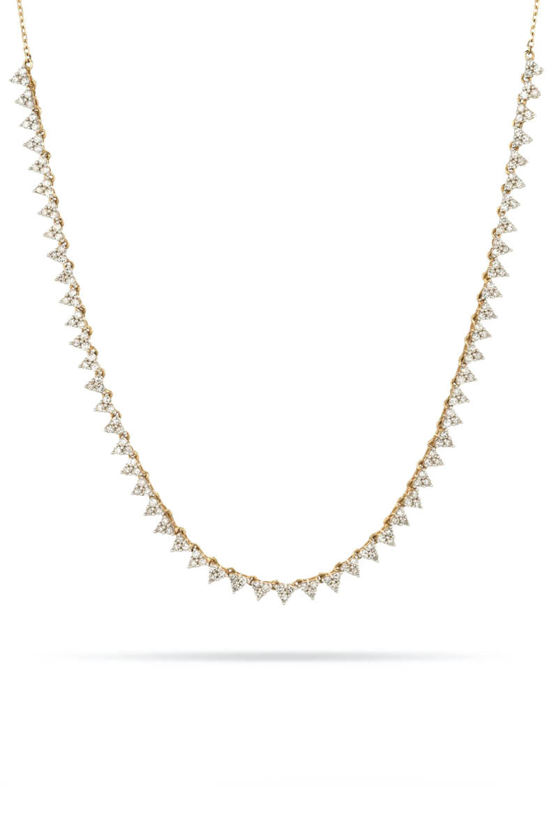 Diamond Cluster Half Riviera - 14K Yellow Gold (By Special Order)