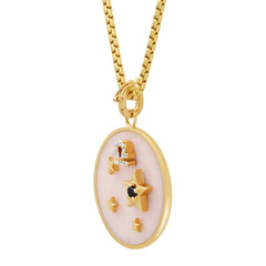 Large Pink Opal Zodiac Necklace - Aquarius on 18” Chain available in store (Other Signs by Special Order)
