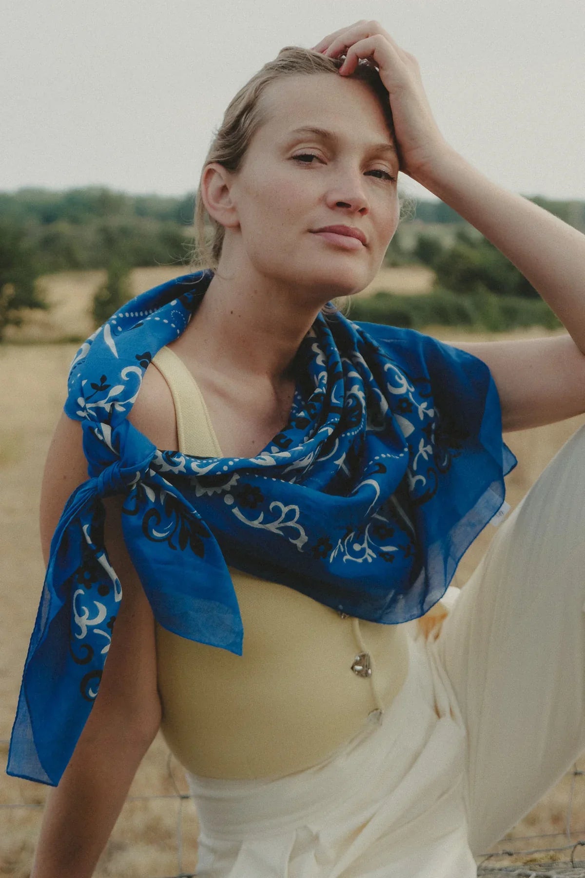 Bandana Cotton Scarf - Blue