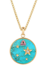Large Turquoise Zodiac Necklace - (By Special Order)