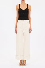 Esme Eyelet Knit Camisole - Noir